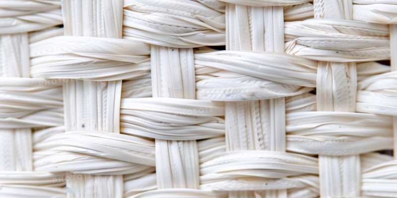 Close up of white wicker basket netting. KI generiert, generiert, AI generated