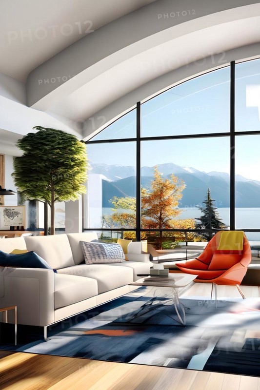 KI generated architectural structure melding computer aided design illustrations with genuine photoelements, AI generated