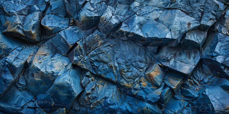 Close up of rough blue stone structure. KI generiert, generiert, AI generated