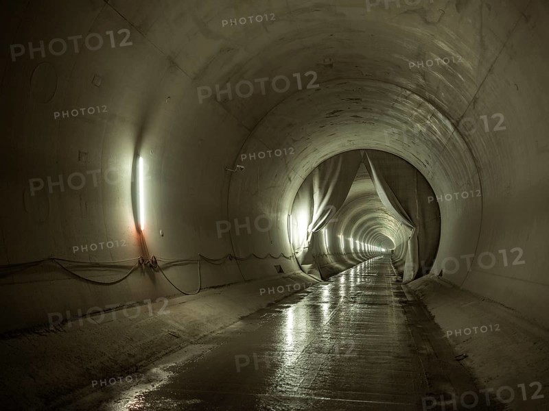 Completed tunnel section in construction lot H41, Brenner Base Tunnel, Zenzendorf, Tyrol, Austria, Europe
