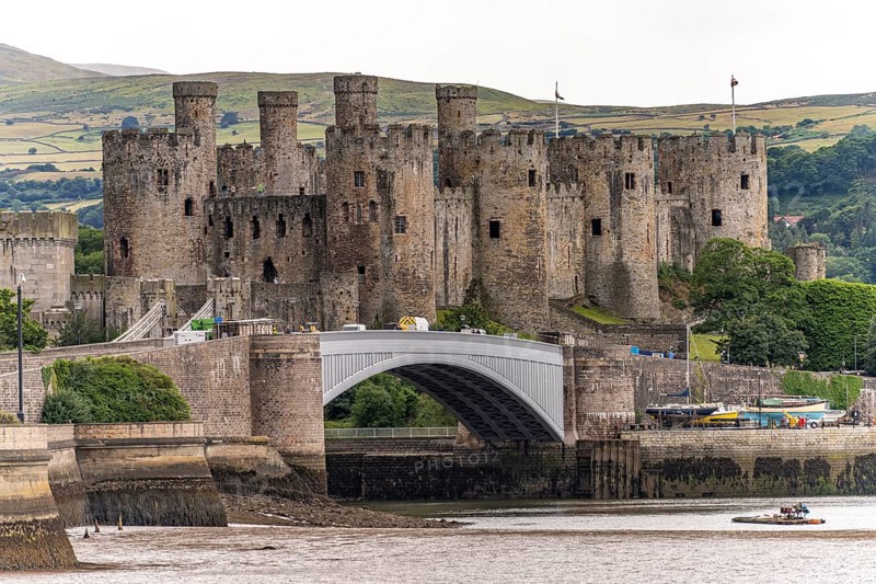 Conwy River and Conwy Castle in Conwy, Wales, Great Britain