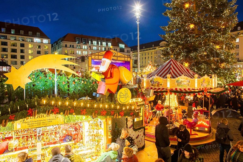 The Dresden Striezelmarkt is a Christmas market in Dresden. It has been held in Advent since 1434, usually on the Altmarkt square, and attracts an average of around two million visitors every year. It is the oldest certified Christmas market in Germany, Dresden, Saxony, Germany, Europe