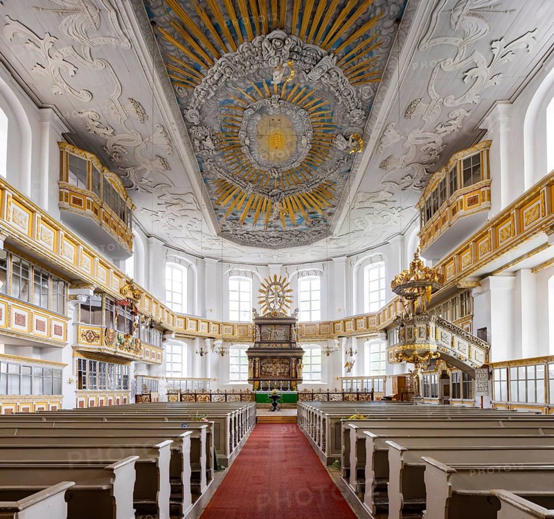 Schwarzenberg/Erzgeb. The Protestant-Lutheran St George's Church is a baroque hall church from 1699, Schwarzenberg, Schwarzenberg, Saxony, Germany, Europe