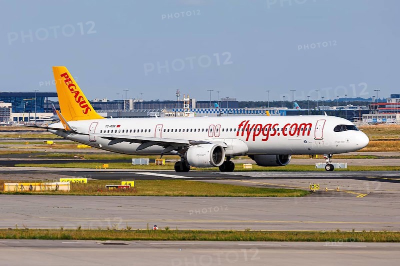 An Airbus A321neo aircraft of Pegasus Airlines with the registration TC-RDR at the airport in Frankfurt, Germany, Europe