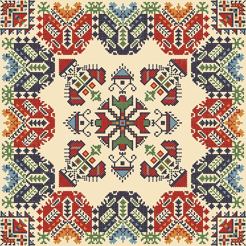 Traditional Bulgarian embroidery vector pattern