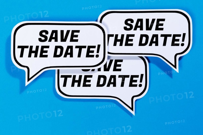 Save the date Date Invitation Appointment in speech bubbles Communication Business concept