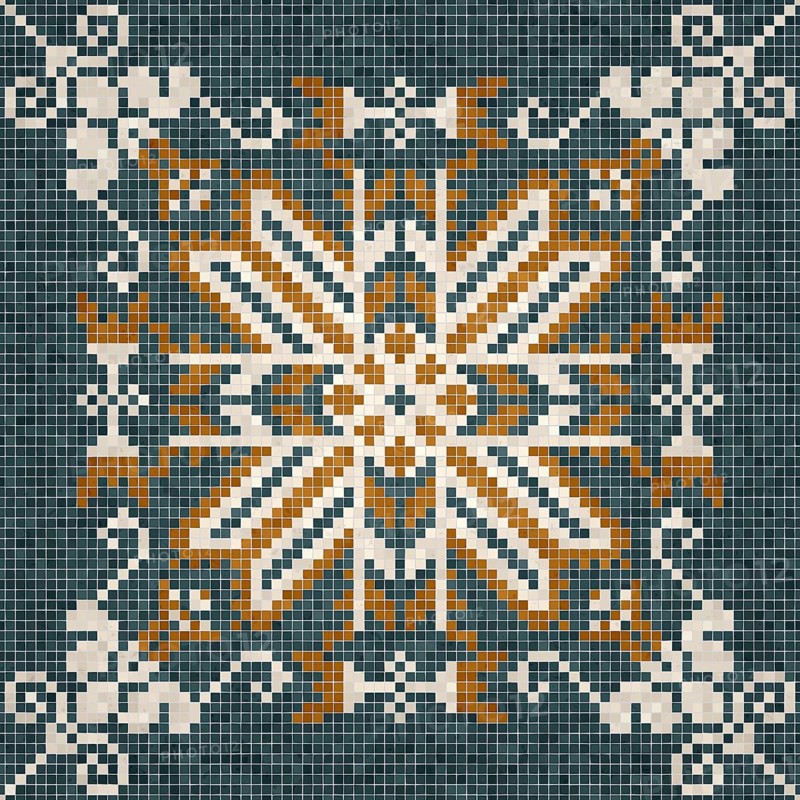 Mosaic tiles background, seamless vector pattern