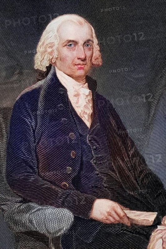 James Madison 1751-1836, Fourth President of the United States 1809-17, After a painting by Alonzo Chappel, Historic, digitally restored reproduction from a 19th century original, Record date not stated