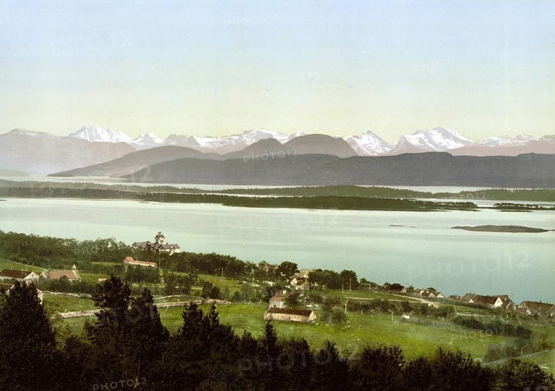 Molde, in the Norwegian Fylke More og Romsdal, Norway, View from 1885, Historical, digitally restored reproduction from a 19th century original, Record date not stated, Europe