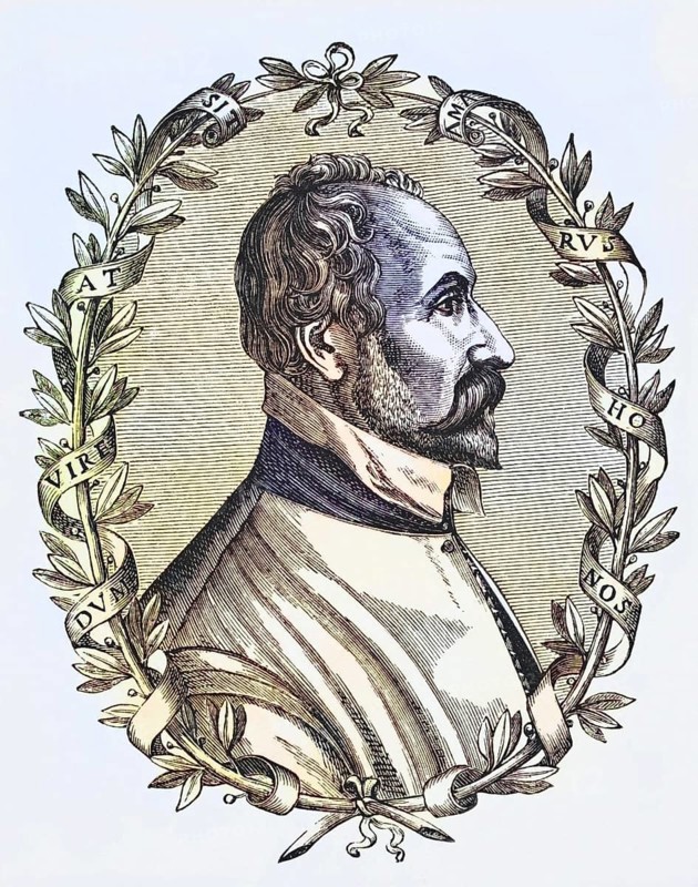 Pontus de Tyard, ca. 1521, 1605, French poet, priest and member of the Pleiade. From Science and Literature in The Middle Ages by Paul Lacroix, published in London 1878, Historical, digitally restored reproduction from a 19th century original, Record date not stated