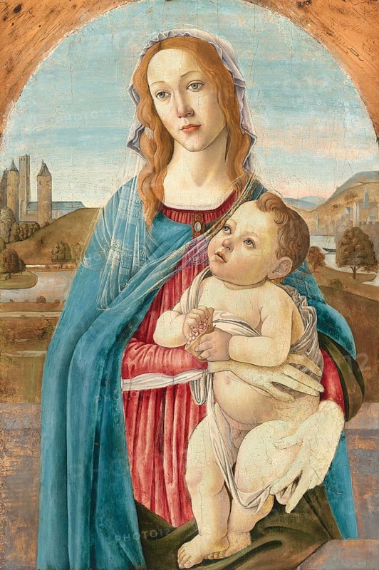 Virgin and Child (ca. 1485), Virgin and Child, Painting by Sandro Botticelli (1 March 1445, 1510), one of the most important Italian painters and draughtsmen of the early Renaissance, Historic, digitally restored reproduction from an original, Record date not stated