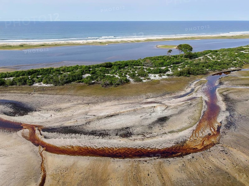Landscape in Loango National Park, Parc National de Loango, Atlantic Ocean, aerial view, Ogooué-Maritime Province, Gabon, Africa