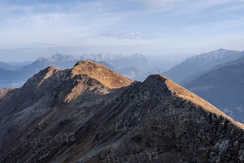 Summit cross on the Venet crossing, Ötztal Alps, Tyrol, Austria, Europe