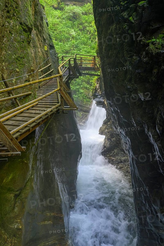 Climbing facility in the Raggaschlucht gorge, Flattach, Carinthia, Austria, Europe