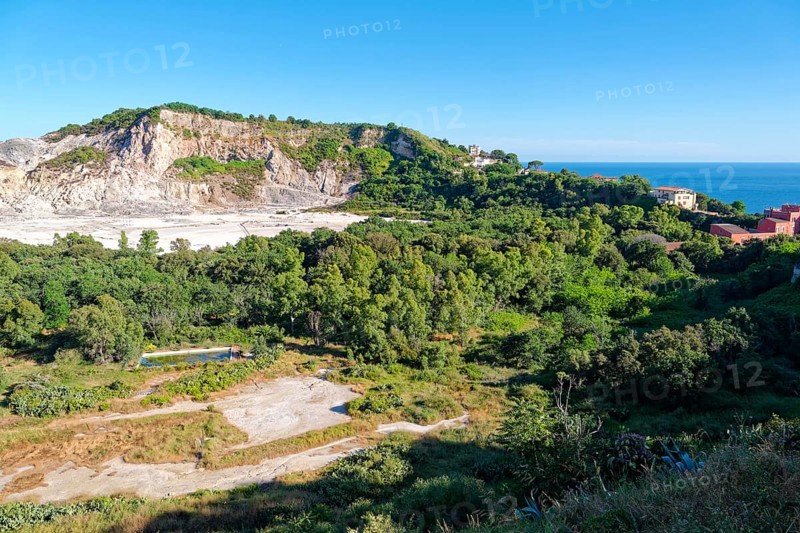 Uninhabited and isolated part of the Phlegraean Fields west of Naples. The area with high volcanic activity is categorised as a supervolcano and is under observation. Pozzuoli, Campania, Italy, Southern Europe, Europe