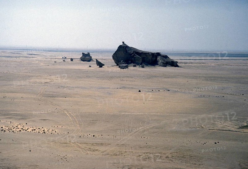 Photo of the Arabian desert taken by a helicopter pilot working in the oil industry in Dharhan, Saudi Arabia, 1979, Asia