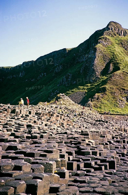 People exploring the Giant's Causeway, Antrim Coast, Northern Ireland, Great Britain 1960s
