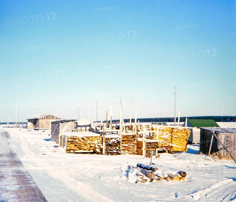Webequie First Nation Ojibway Community, Eastwood Island, Northern Ontario, Canada 1978 Lumberyard