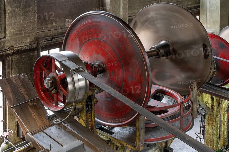 Transmission drive in a former drop forge, Industrial Museum, Sicharchard Str. Lauf an der Pegnitz, Middle Franconia, Bavaria, Germany, Europe