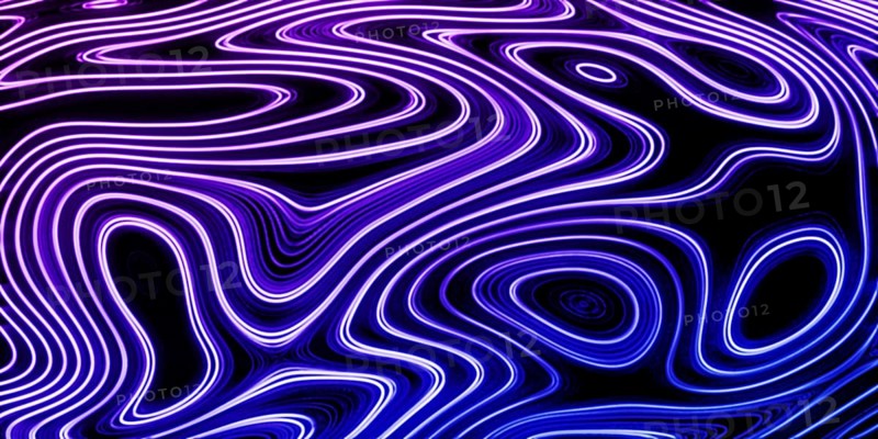 Neon Glow blue and purple lines on a dark background, Cyberpunk background