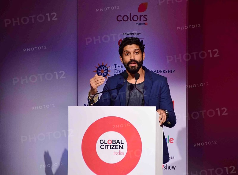 Bollywood actor Farhan Akhtar press conference launch Global Citizen Festival Global Education Leadership foundation Mumbai