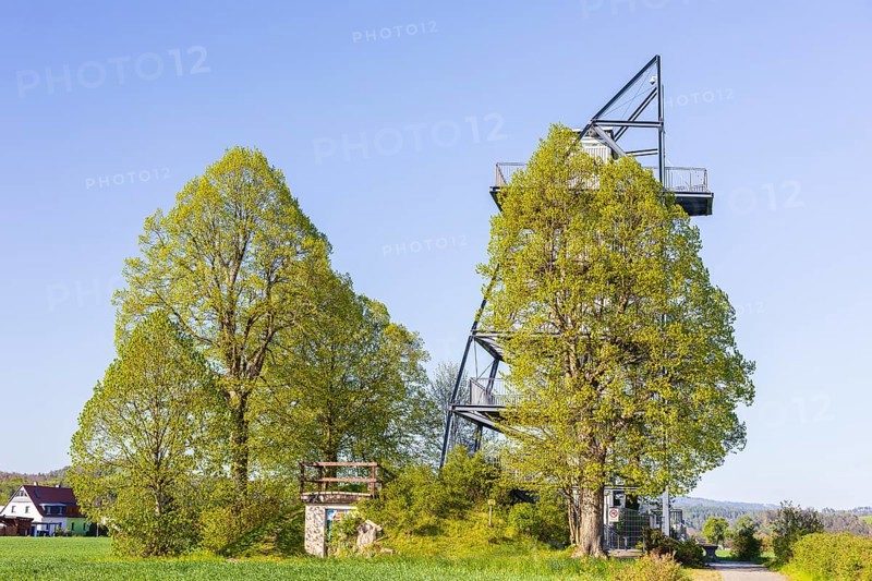Observation tower on the Rathmannsdorfer Höhe in Rathmannsdorf, Saxon Switzerland, Saxony, Germany, Europe