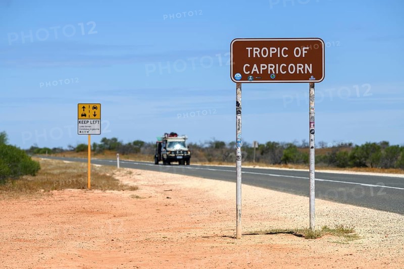 Tropic of Capricorn sign, near Exmouth, State of Western Australia, Australia, Oceania