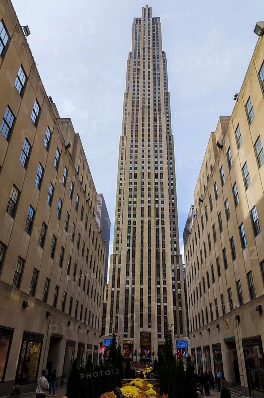 Rockefeller Center building foreground, New York City, USA, North America