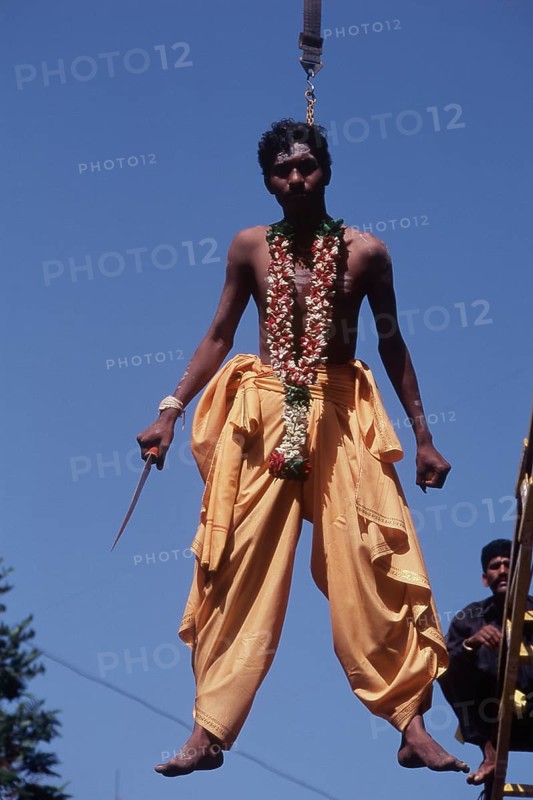 Worshiper of Tamil lord kartikeya Thaipusam festival, Mahim, Maharashtra, India, Asia