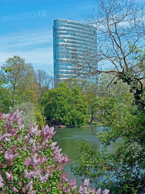 Düsseldorf, pond, office building GAP 15, Graf-Adolf-Platz