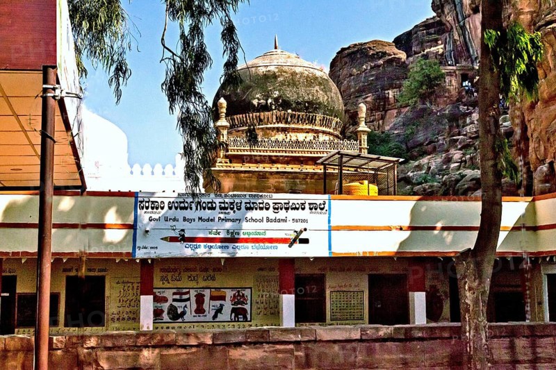 Mosque and School, Badami, Bagalkot, Karnataka, India, Asia