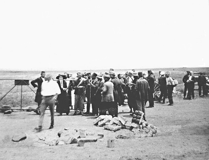 Striking Indian mineworkers, led by Mahatma Gandhi, during their march from Newcastle to the Transvaal, South Africa, November 6, 1913, Africa