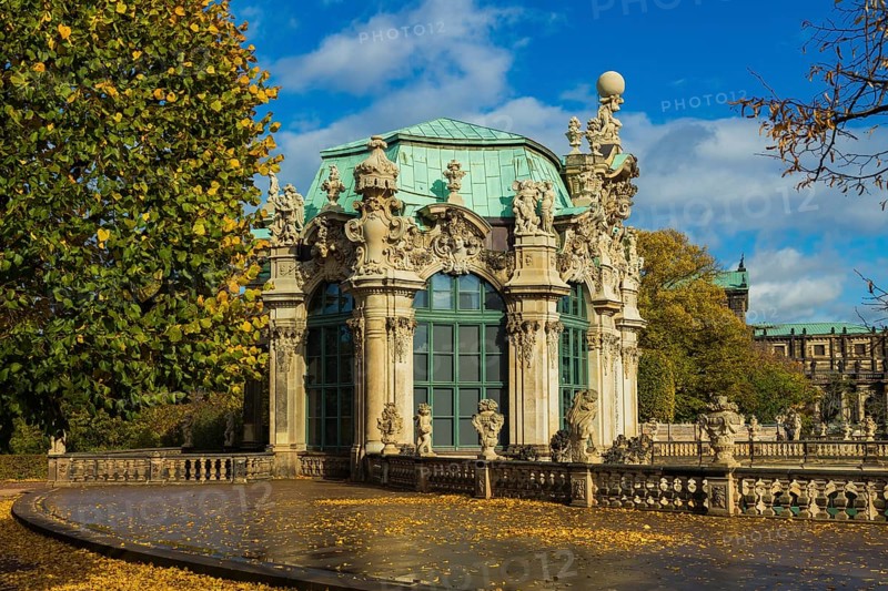 The world-famous Dresden Zwinger in autumn