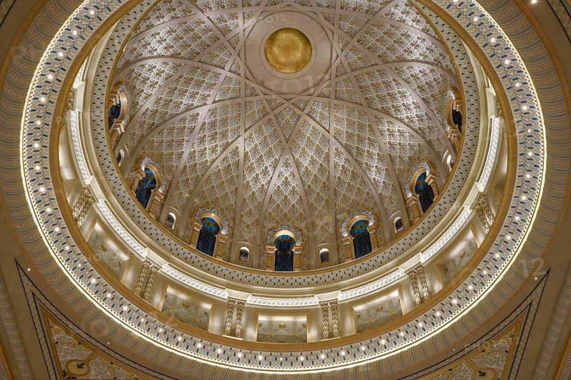 Dome in Qasr Al Watan, Presidential Palace, interior view, Abu Dhabi City, Emirate of Abu Dhabi, United Arab Emirates, Asia