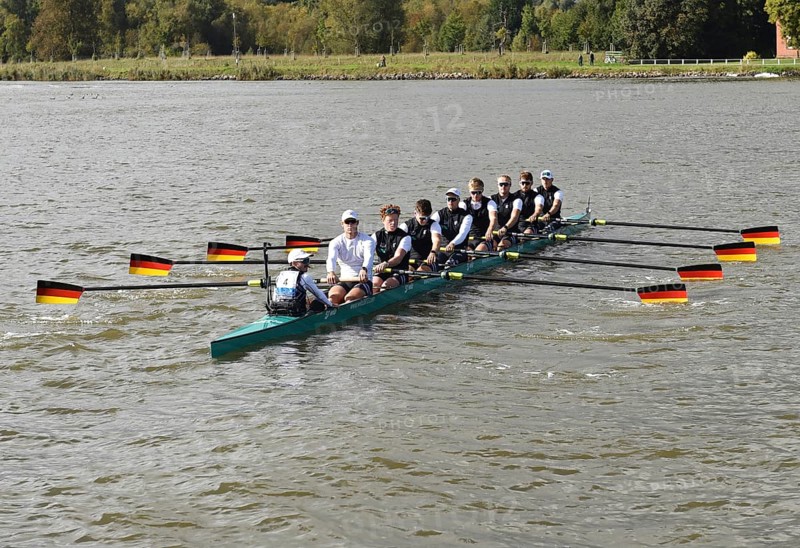 Rowing Eight, Rowing 8, German National Team at the Canal Cup on the Kiel Canal. Rowing competition at the toughest race in the world between Breiholz and Rendsburg, Germany, Europe