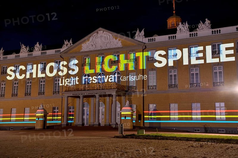 Schlosslichtspiele, Karlsruhe Castle, Karlsruhe, Baden-Württemberg, Germany, Europe