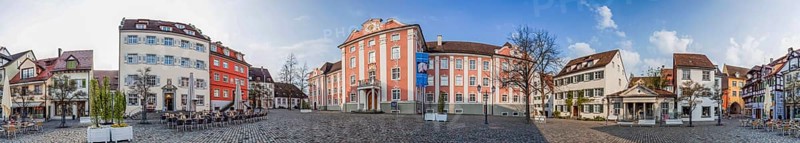 Meersburg Square in front of the new castle Panorama 360 degrees Germany