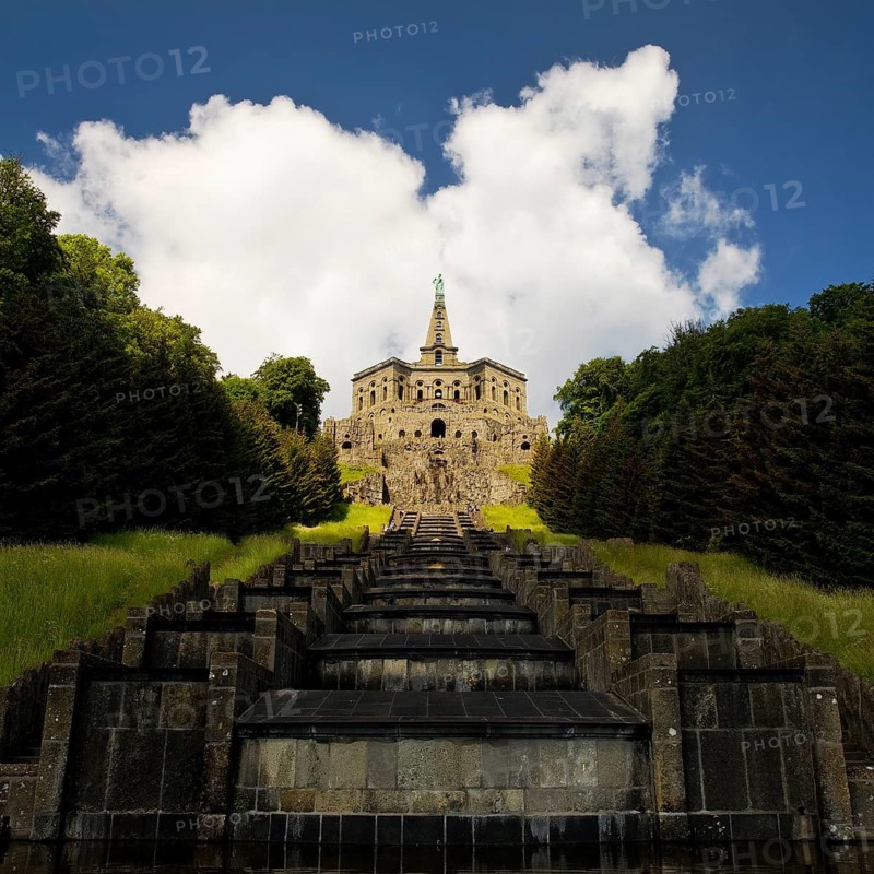 Bergpark Wilhelmshöhe, Hercules Building with the Great Cascades, UNESCO World Heritage Site, Kassel, Hesse, Germany, Europe
