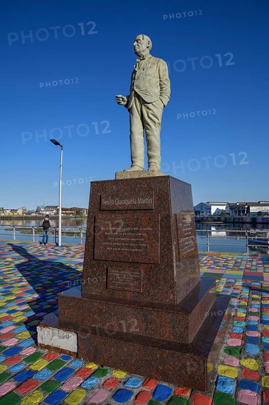 Statue, Benito Quinquela Martín, Argentinian painter, La Boca district, Buenos Aires, Argentina, South America