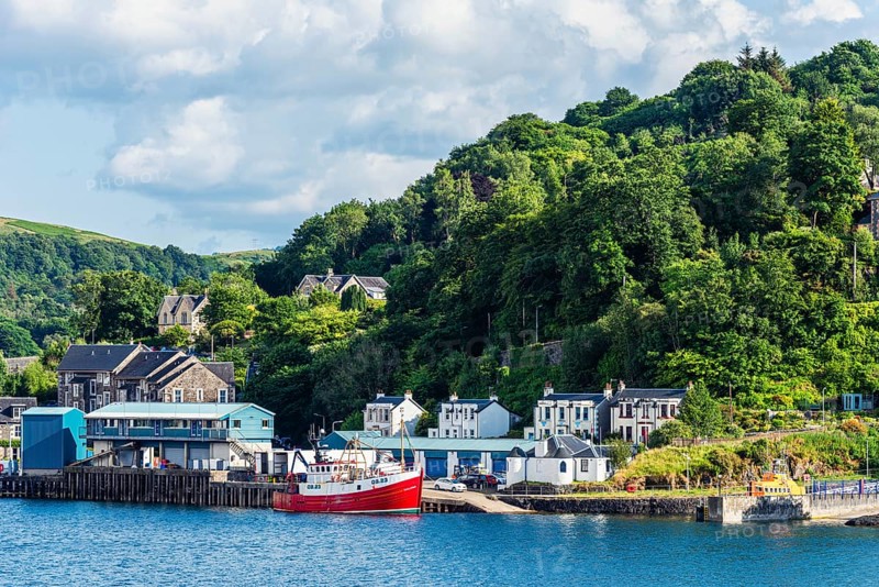 Oban Bay and Seafront, Oban, Argyll and Bute, Scotland, UKBaots in Oban, Argyll and Bute, Scotland, UK