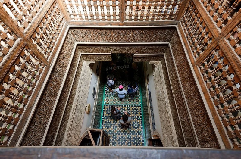 Morocco, Place Djemaa El Fna, Marrakech, Mosque Ben Youssef, Souks, Africa