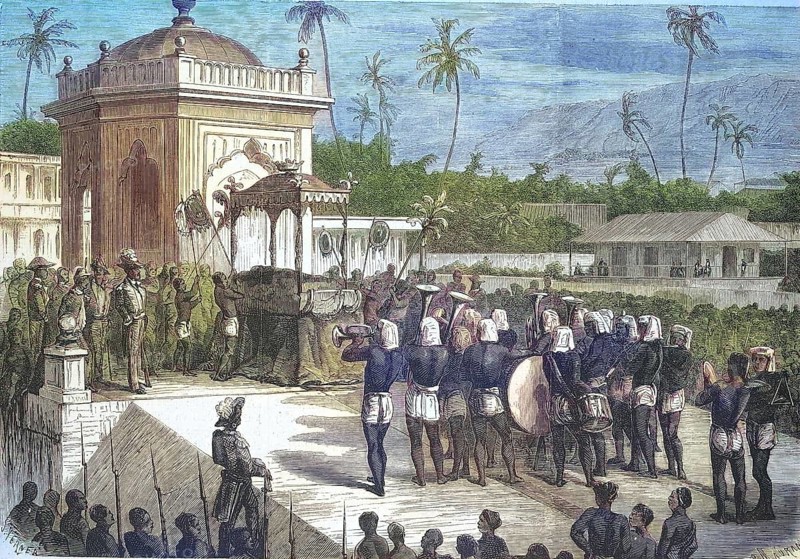 Solemn Funeral of the Queen of Madagascar, Rasoherina (1814) (1 April 1868), Historic, digitally restored reproduction of an original 19th-century artwork, exact original date unknown