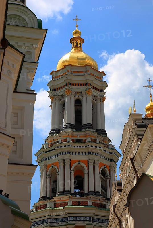The bell tower of the Kiev Cave Monastery, Holy Mary Ascension Monastery, Pecherskaya Lavra, Kiev, Ukraine, Europe