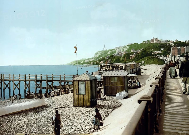 The Sea Boulevard, Le Havre, France, c. 1890, Historic, digitally enhanced reproduction of a photochrome print from 1895, Europe