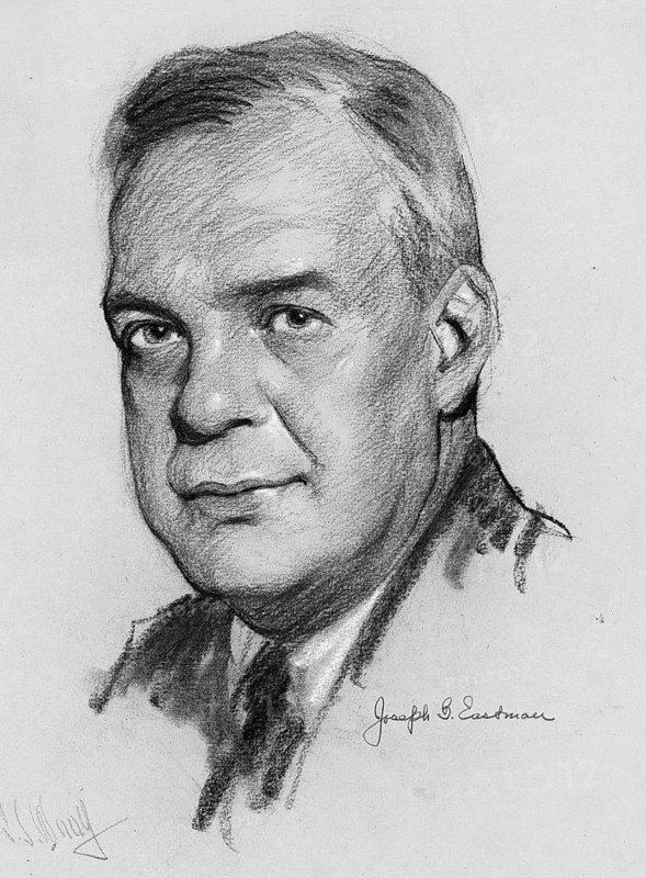 Joseph Bartlett Eastman (26 June 1882) (1944) was a member of the Interstate Commerce Commission from 1919 until his death in 1944, Photo by Samuel Johnson Woolf (12 February 1880) (1948), Historic, digitally restored reproduction from an original of the period