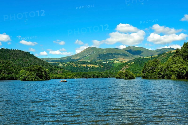 Lake Chambon. Puy de Dome department. Auvergne Volcanoes National Park. Auvergne Rhone Alpes. France