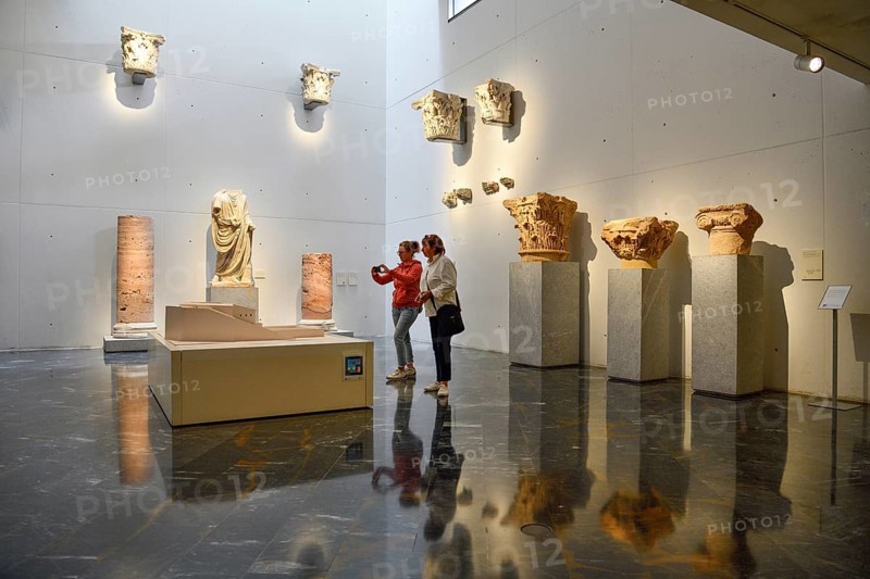 Visitors at the Museo del Teatro Romano, museum at the Roman amphitheatre, Cartagena, Murcia region, Spain, Europe