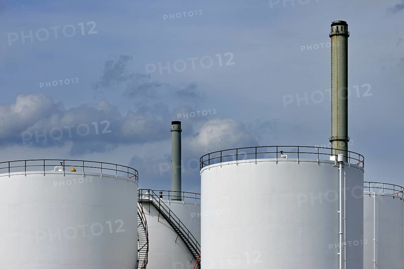 Storage tanks of oil refinery from the petrochemical industry