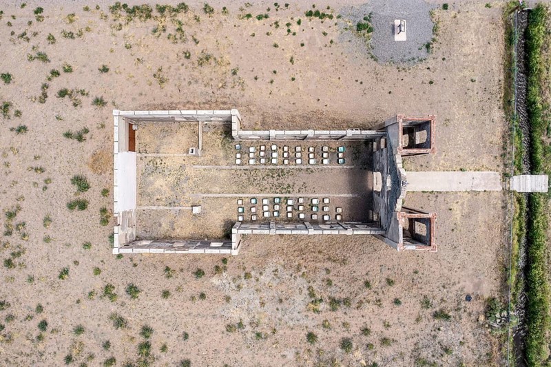 Las Mesitas, Colorado, The ruins of San Isidro (San Isidore) Catholic Church, which was built in 1878 and destroyed by fire in 1975. San Isidore is the patron saint of farmers