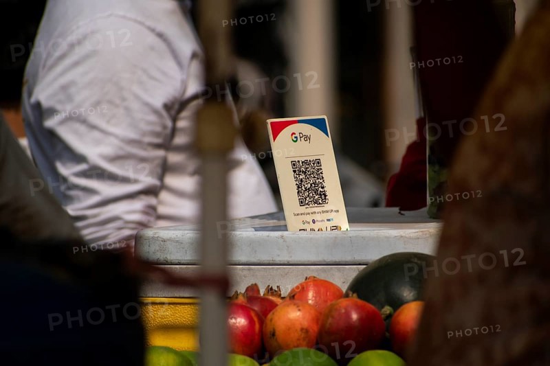 A Unified Payment Interface (UPI) barcode, or QR code, is kept at a stall for customers to make digital payments Guwahati, India Friday, April 14, 2023